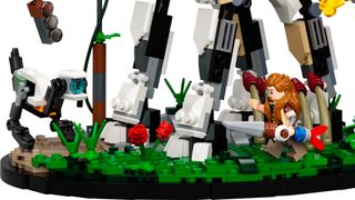 Lego Horizon Aloy and Watcher on white background
