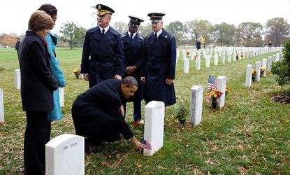 Obama at Arlington Cemetery in 2009