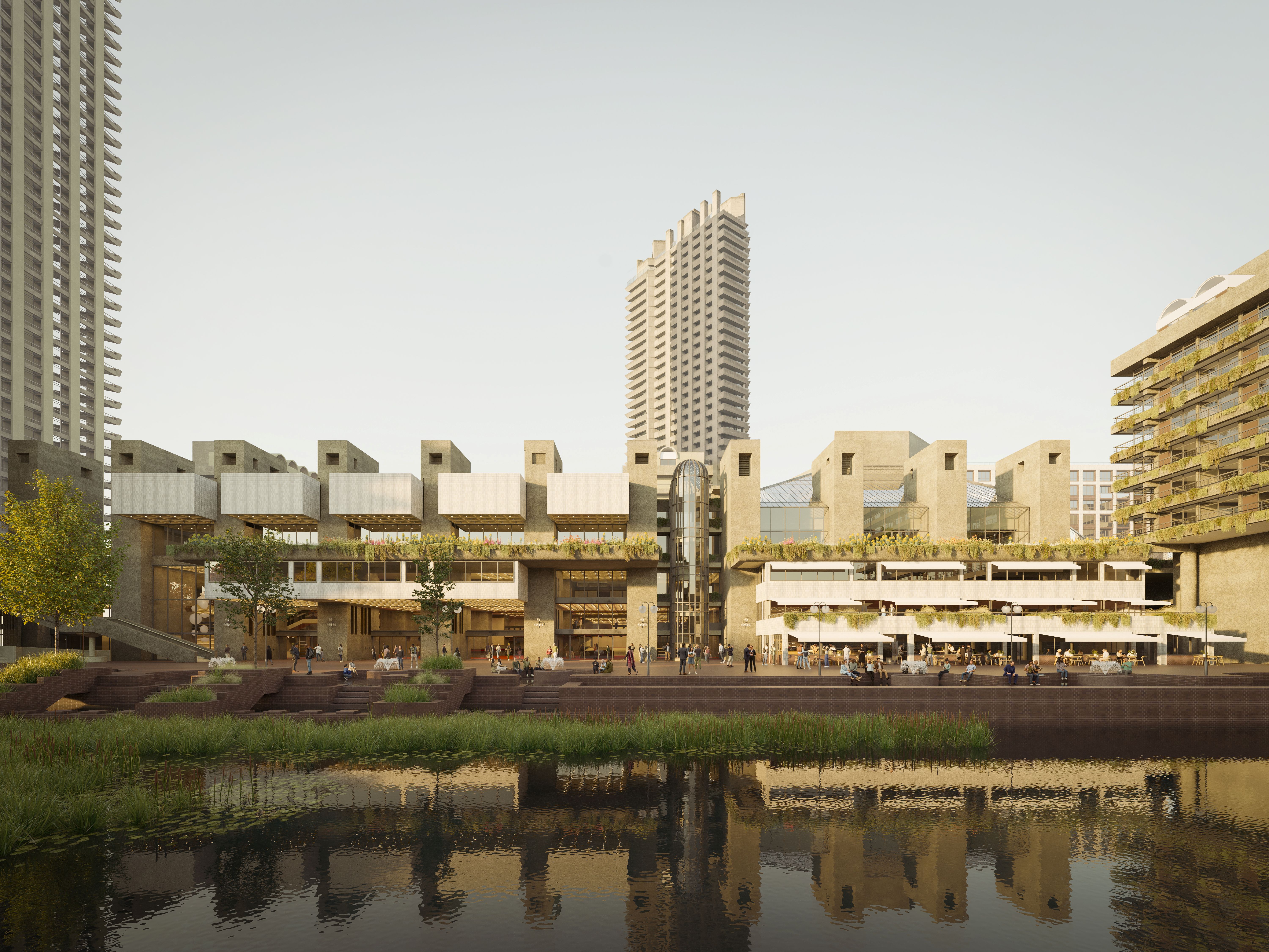 Barbican Renewal render_VIEW_04_LAKESIDE_DAY_03 (Image by Kin Creatives)