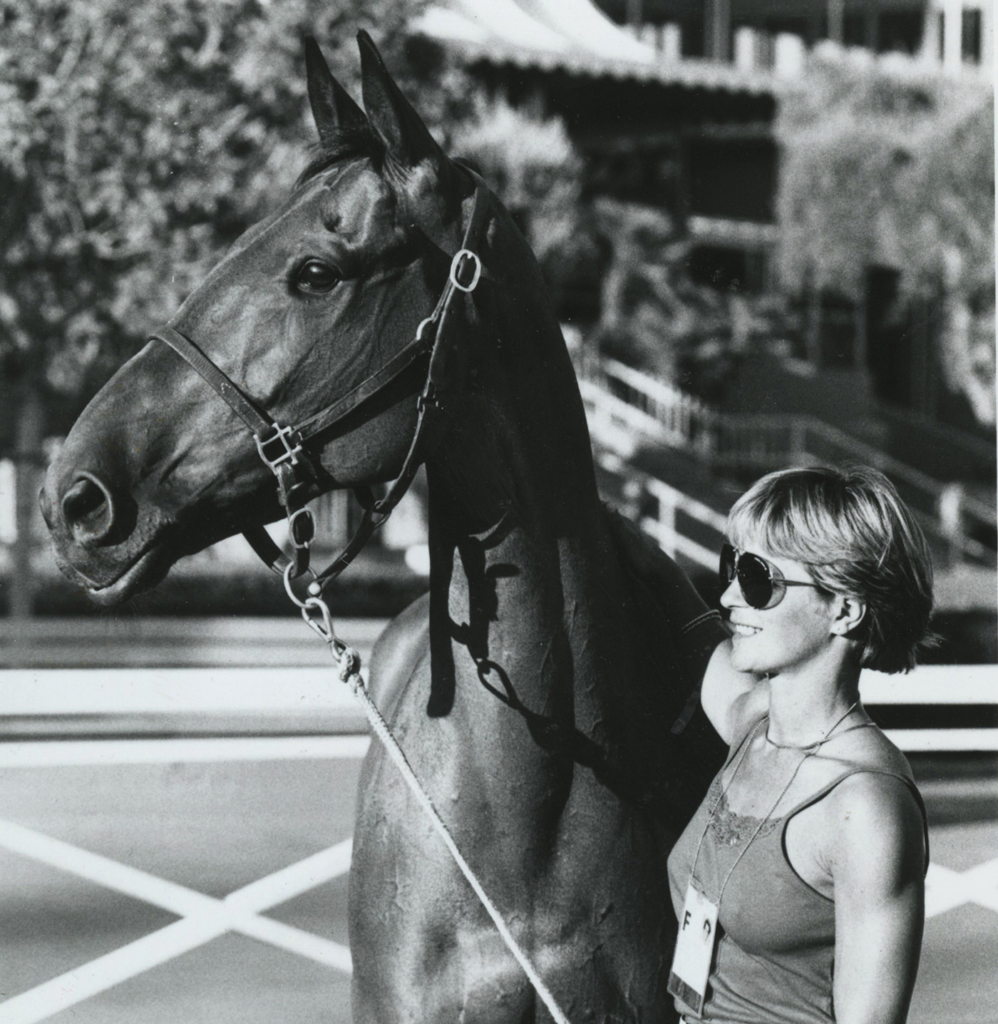 the pair relax at the 1984 LA Olympics, where Ginny became the first British woman to win an individual Olympic eventing medal, claiming individual bronze and team silver