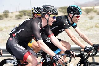 Sam Bennett chatting to fellow Irish rider Philip Deignan at the 2015 Tour of Qatar. Photo: Graham Watson