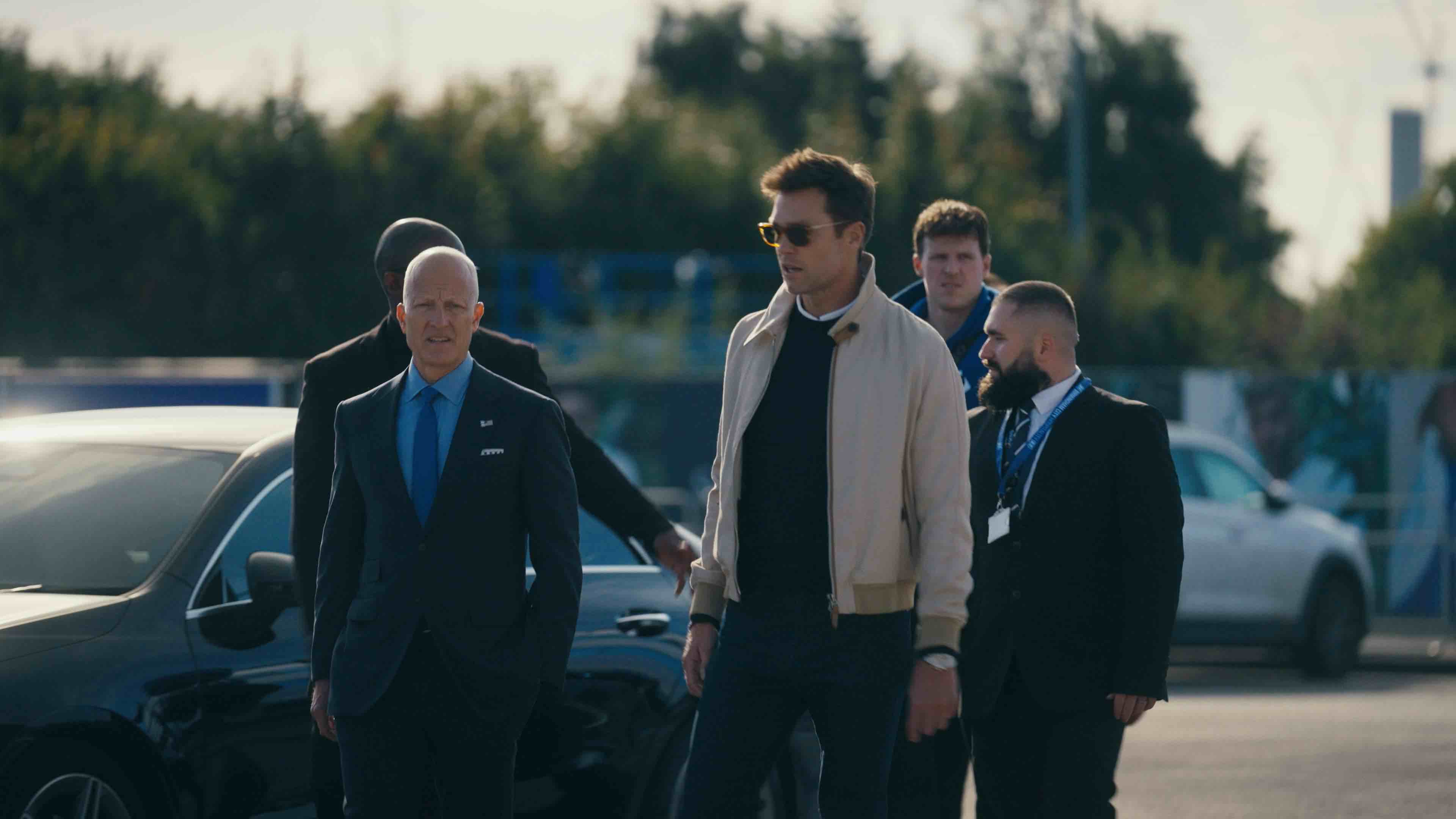 A still shot from 2025 Amazon Prime documentary 'Built In Birmingham' about Tom Brady and Birmingham City FC