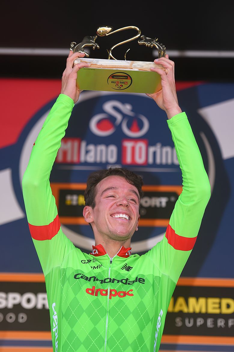Rigoberto Uran on the Milano-Torino podium