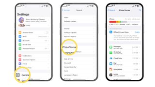 Check iPhone storage through settings app