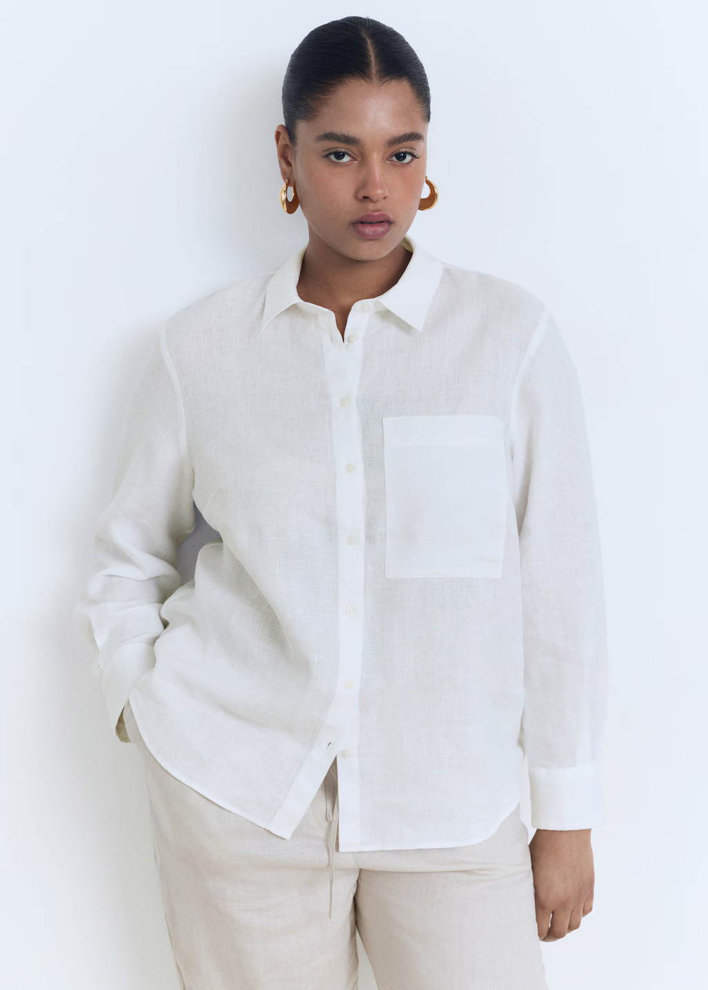 White linen shirt from Mango