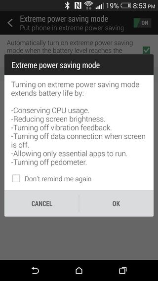 HTC One (M8) Extreme Power Saving Mode