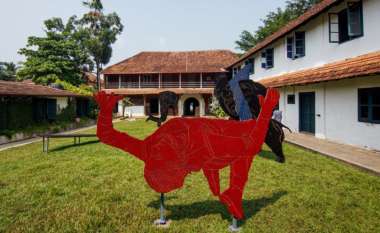 Praneet Soi&#039;s sculpture in the quadrangle of Pepper House.