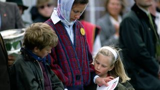 Princess Anne with her two children, Peter and Zara Phillips