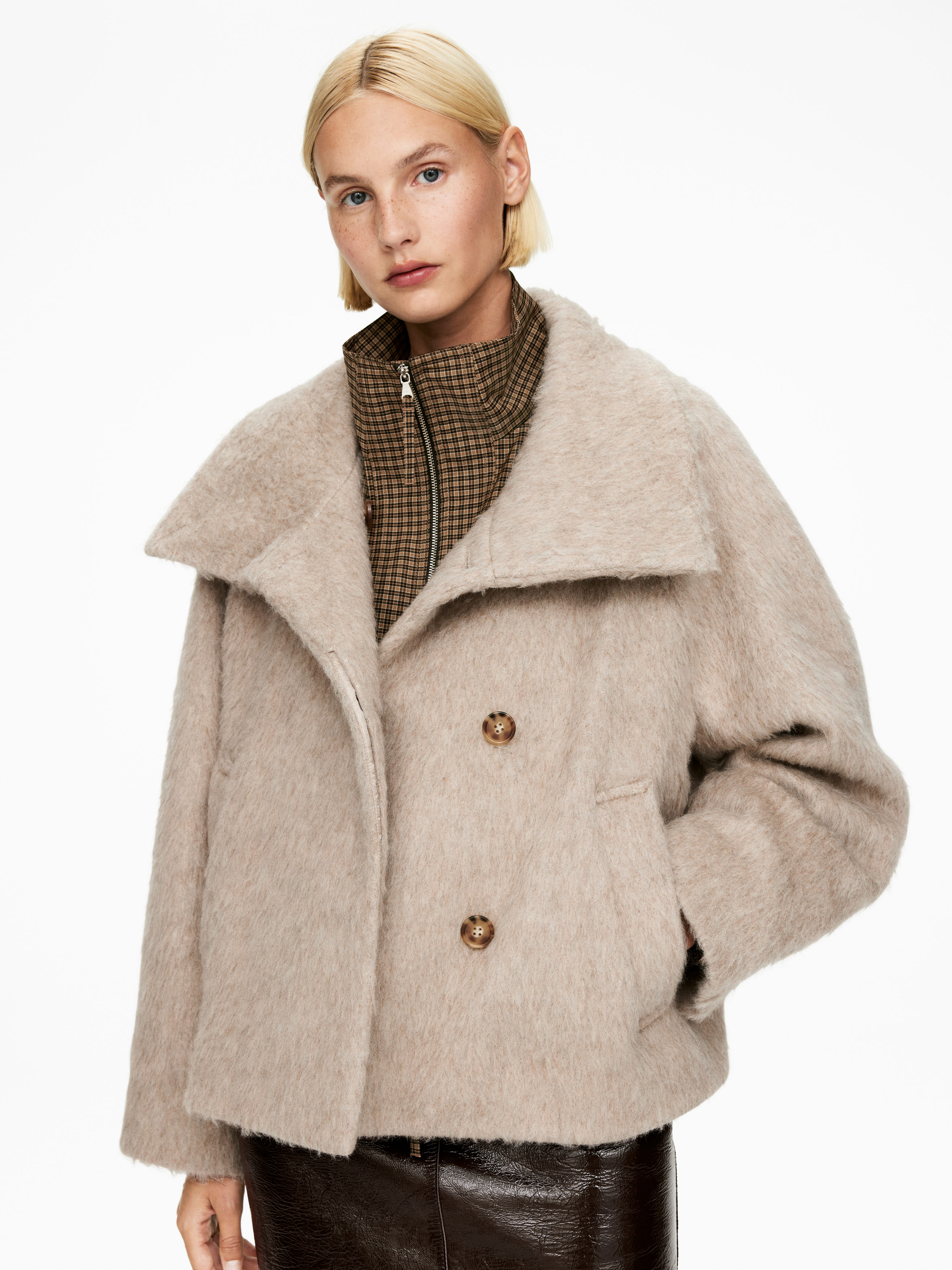 Funnel-Neck Wool-Alpaca Blend Jacket &amp;ndash; Mole &amp;ndash; Arket Gb