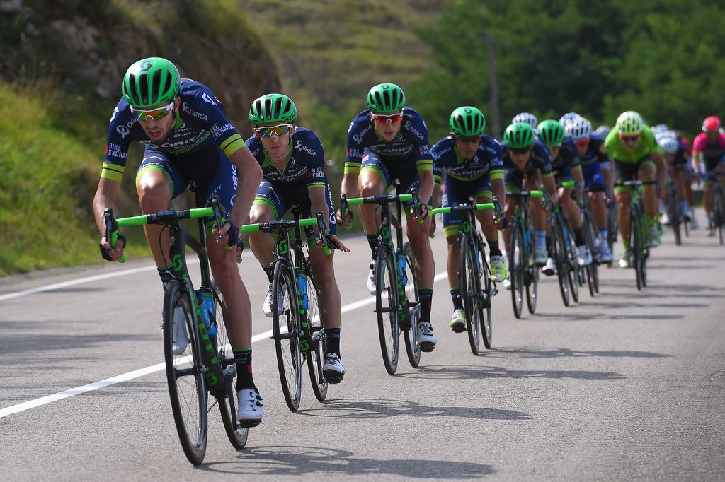 Damien Howson doing the work for Esteban Chaves and Orica-BikeExchange