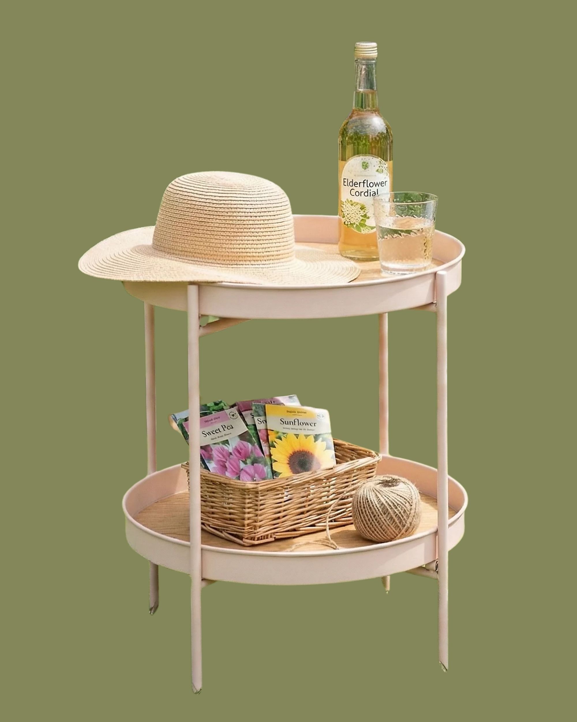 Noa &amp;amp; Nani , Flora Outdoor Coffee Table Garden Patio Table for Balcony &amp;amp; Deck in Blush Pink