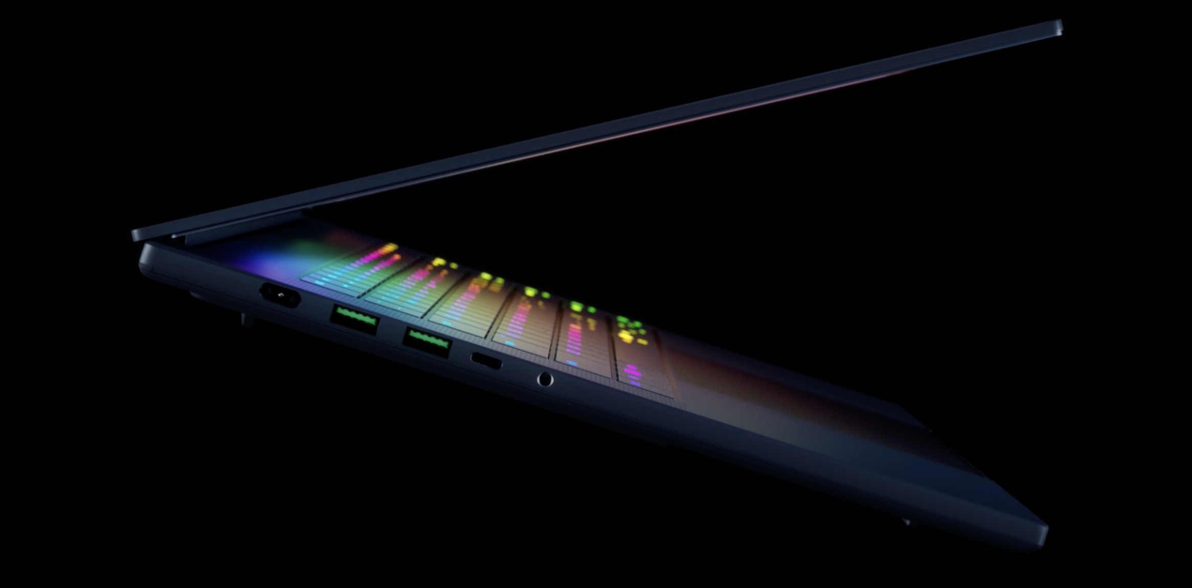 Razer Blade 14 (2025) gaming laptop on a black background.