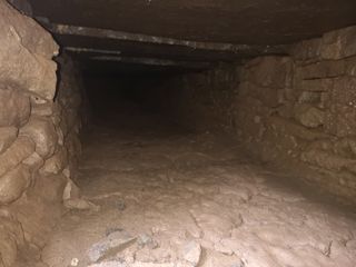 Part of the medieval tunnel discovered by electrical workers.