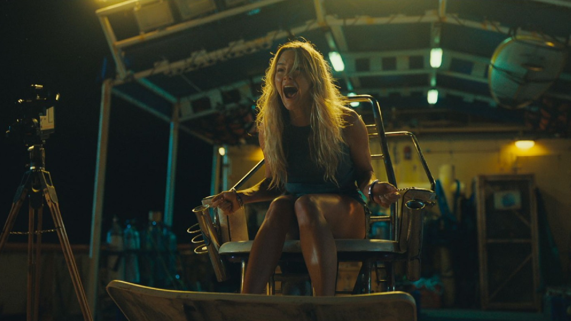 Hassie Harrison tied to a chair in Dangerous Animals