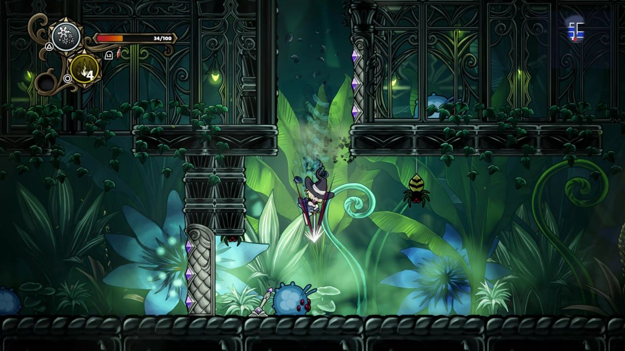 Never Grave screenshot showing lush 2D environment with strong similarity to Hollow Knight
