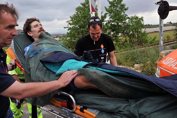 The sad sight of Zabriskie leaving the Giro