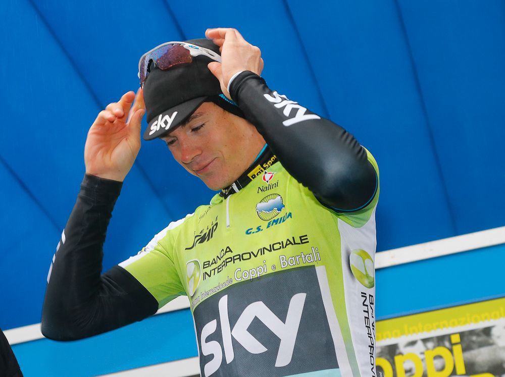 Ben Swift in the race leader's jersey.