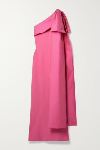 Adrian One-Shoulder Bow-Detailed Crepe and Taffeta Gown