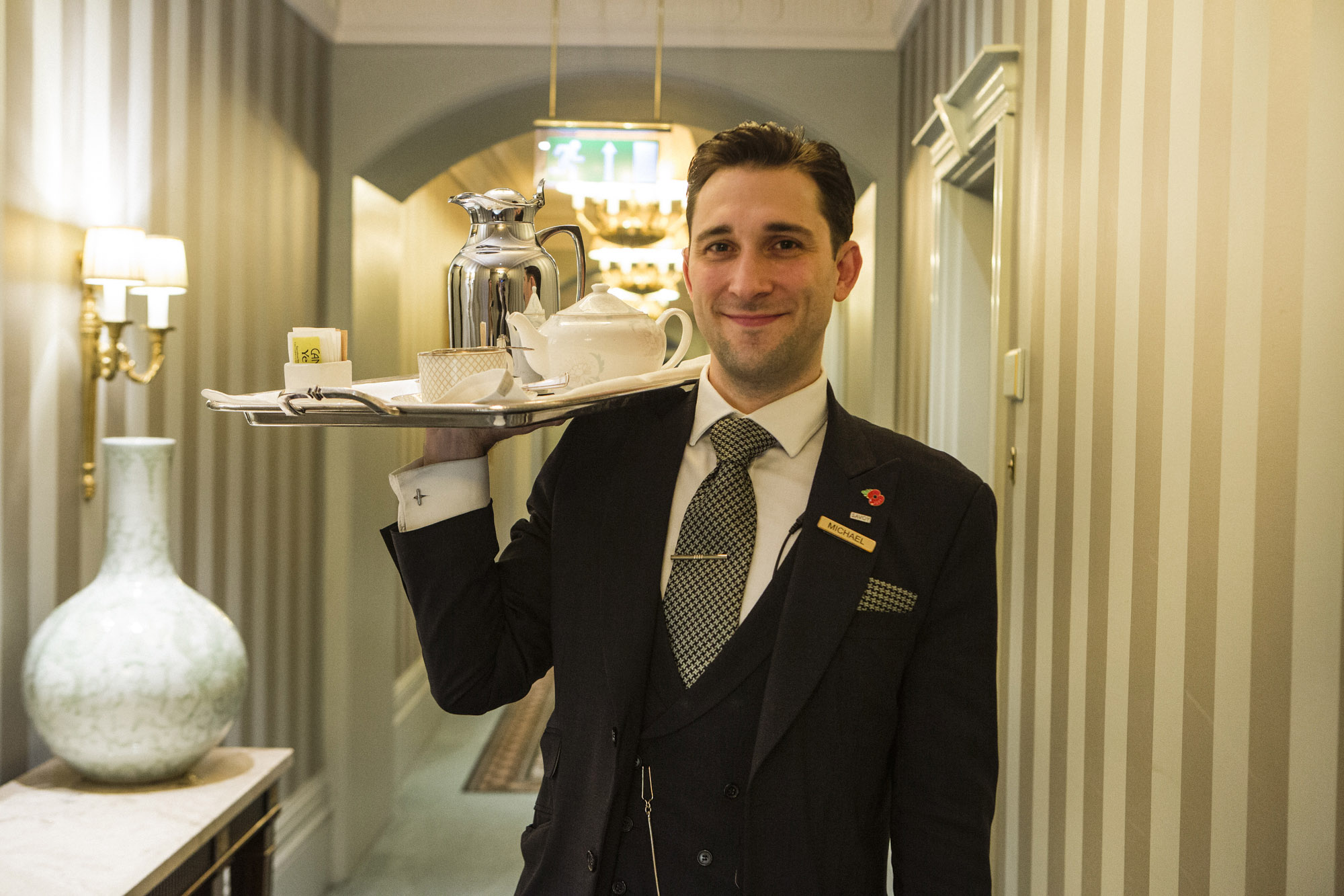 TV tonight Michael provides room service with a smile.