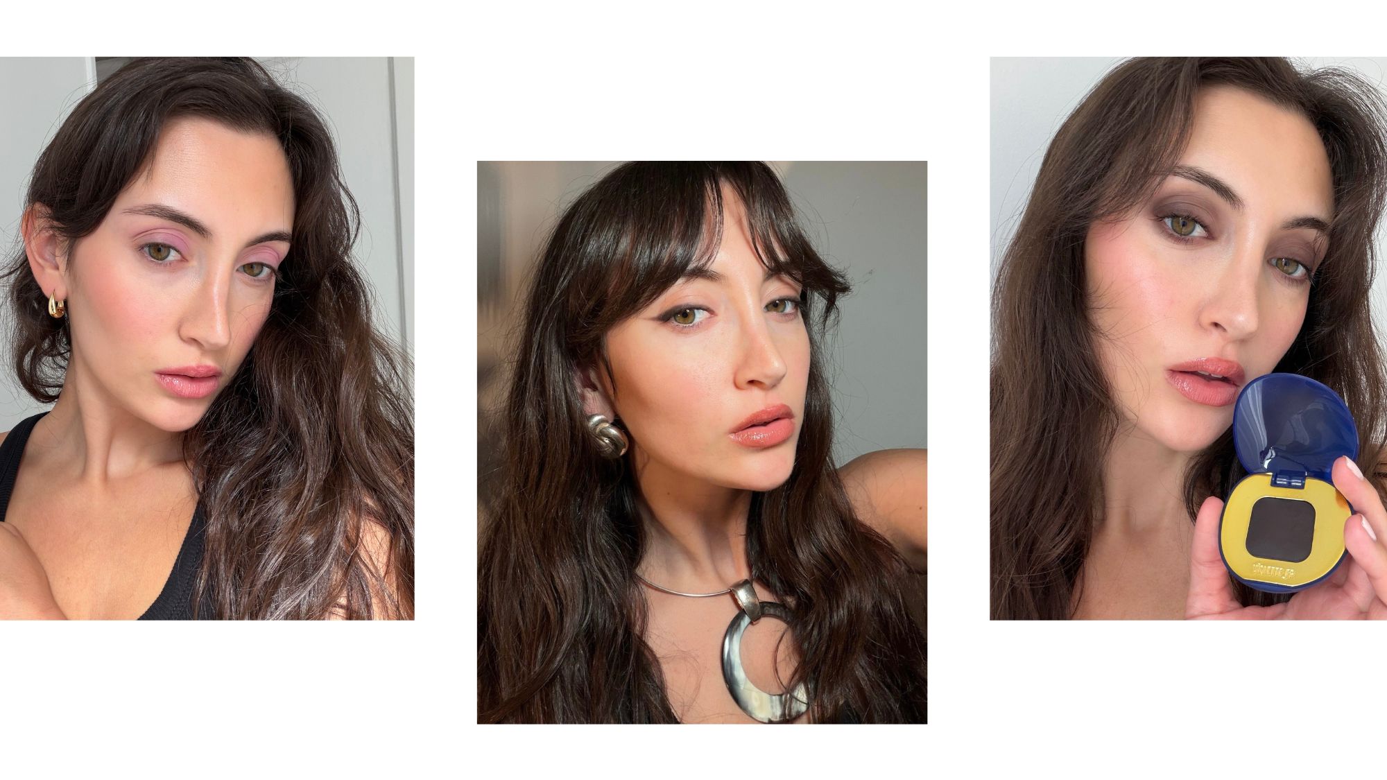 Images of Who What Wear associate beauty editor Alyssa Brascia wearing Violette_FR Plume Eyeshadows.