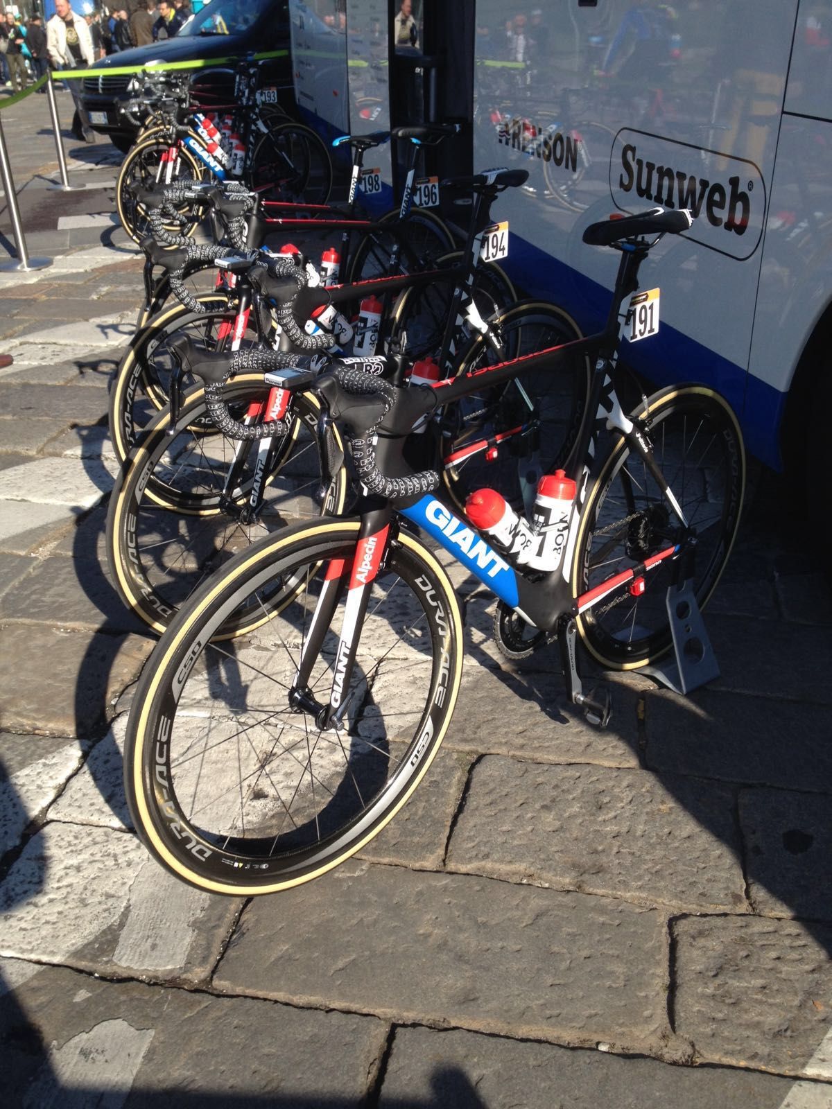 The Giant-Alpecin road bikes