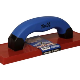 red and blue rubber grout float