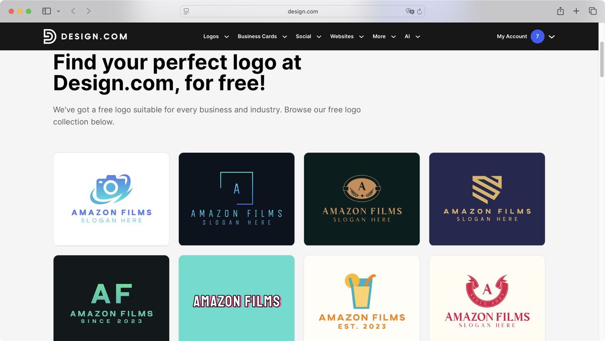 Design.com interface during our review