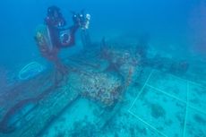 Underwater archaeologists visit the wreck of the Tulsamerican off the coast of Croatia.