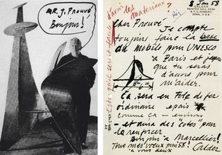 Postcard sent by Calder to Prouvé.