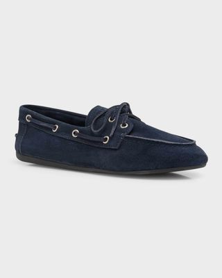 Suede Lace-Up Moccasins