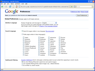 Google Preferences