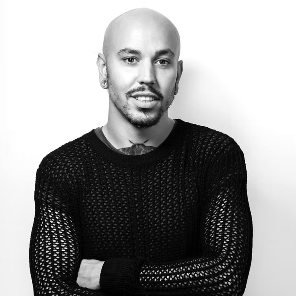 a close-up shot of professional hair stylist Pete Burkill