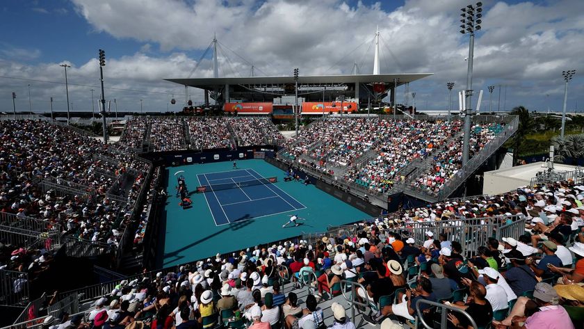 A wide shot of Florida Gardens during the 2024 Miami Open.