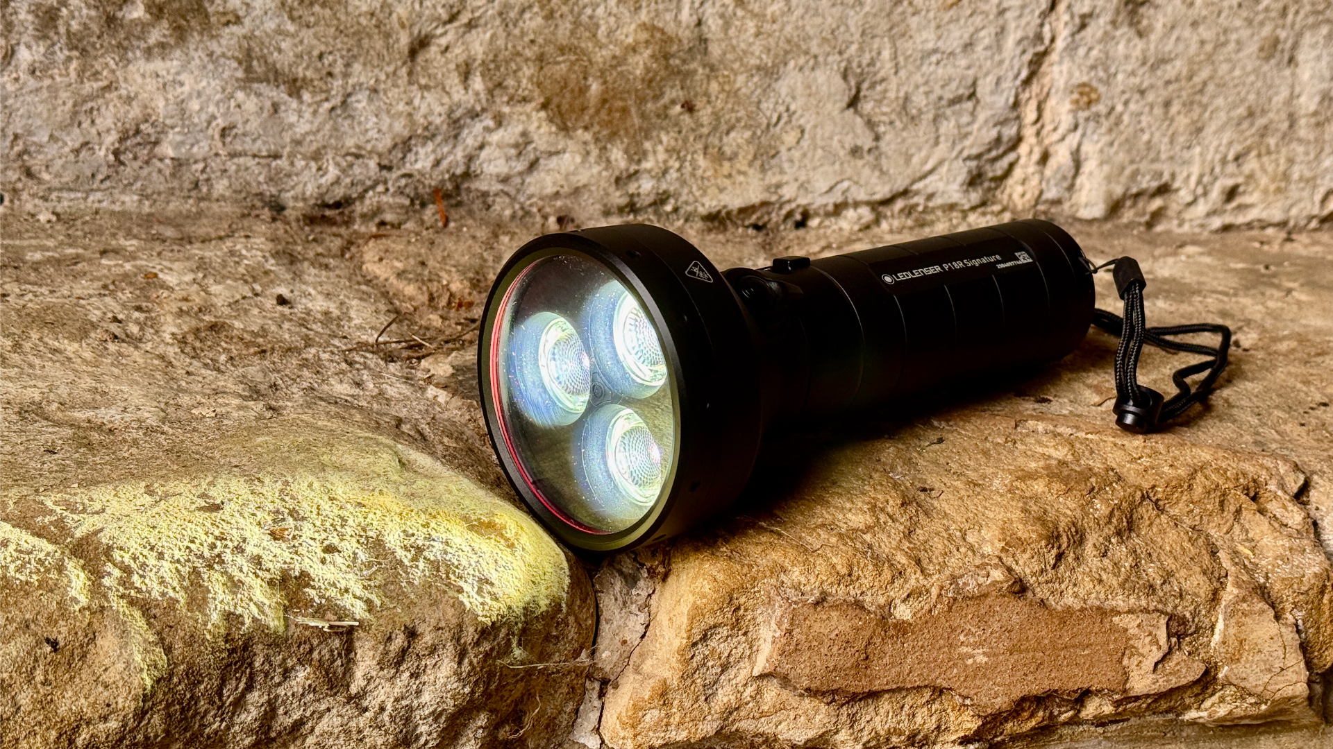 Ledlenser P18R Signature on stone