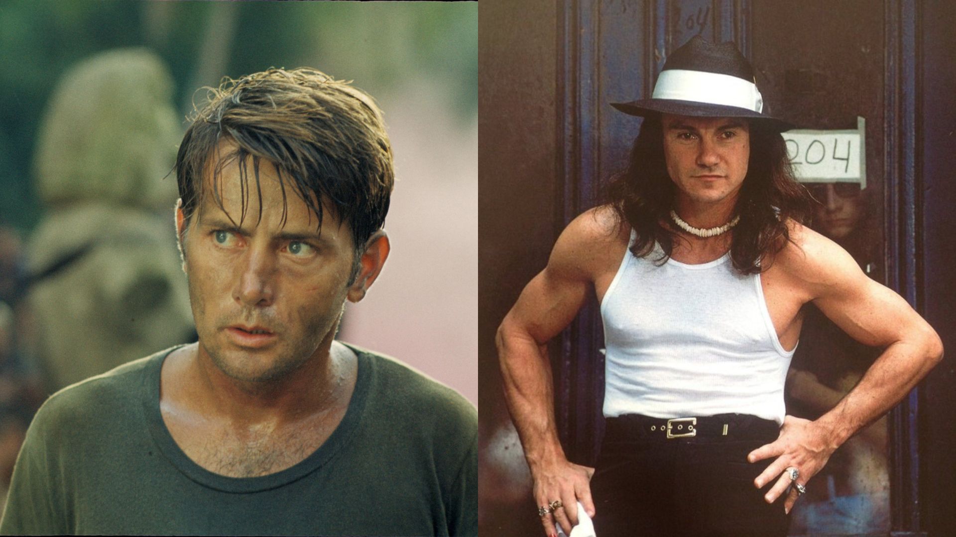 On the left Martin Sheen and on the right Harvey Keitel