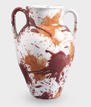 paint spattered urn