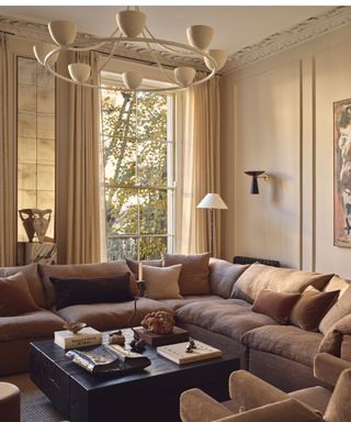 beige and brown living room