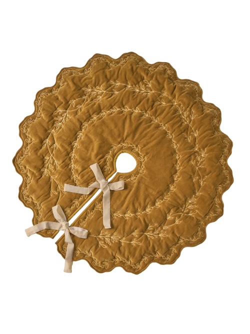 Amber Embroidered Velvet Tree Skirt