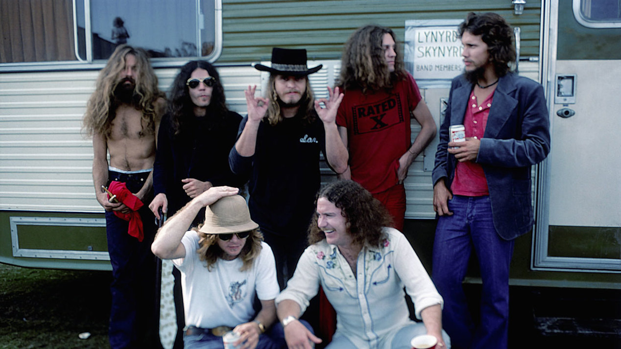 Lynyrd Skynyrd backstage in October 1976