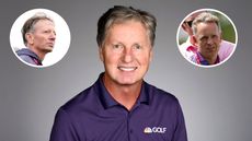Main image of Brandel Chamlee with inset left of Brad Faxon and inset right of Luke Donald