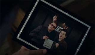 Tony's picture of himself with Peter Parker