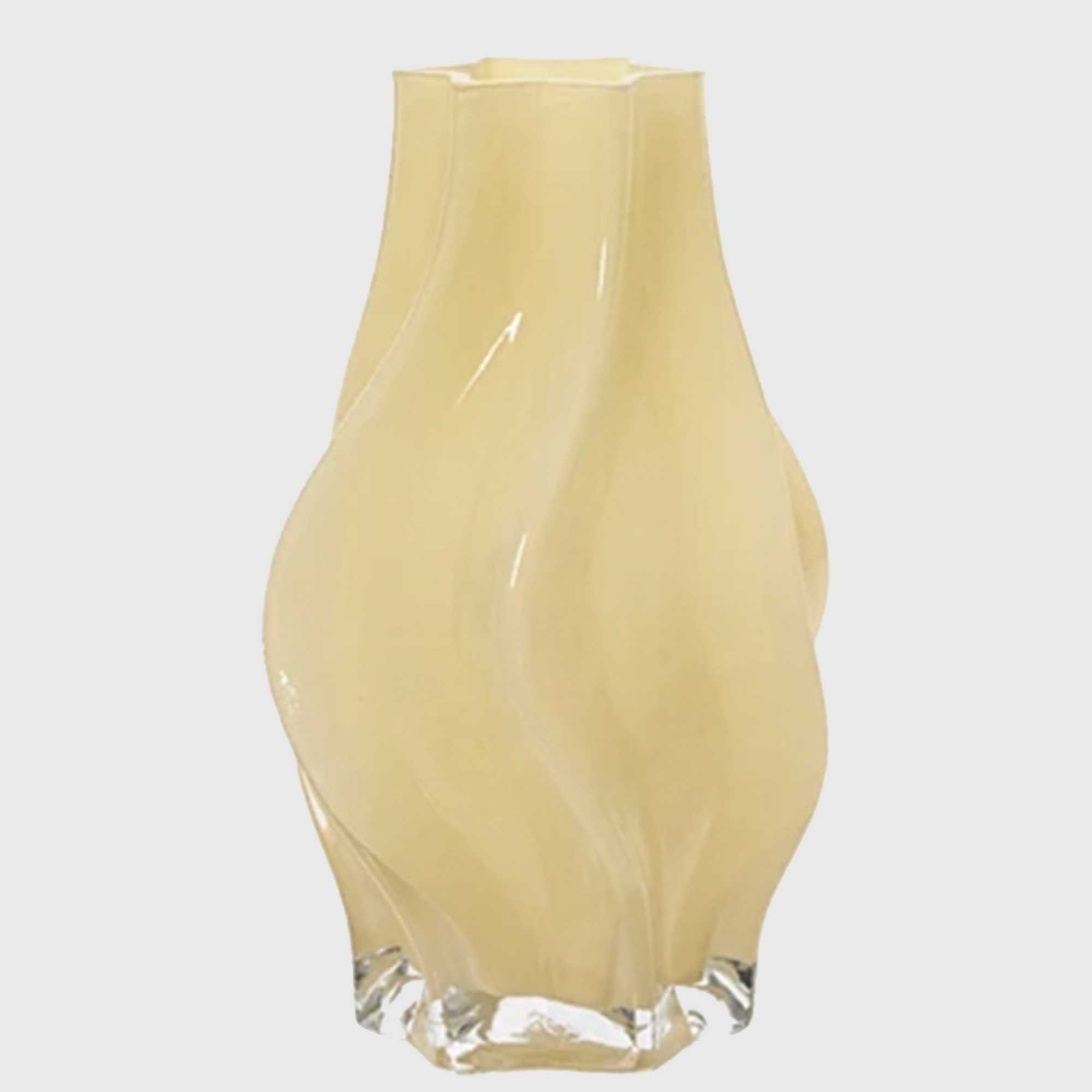 Butter yellow glass vase 