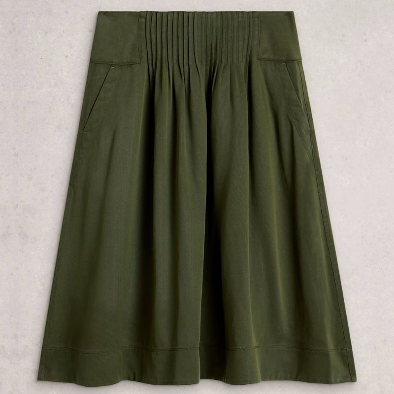 M&amp;amp;S green midi skirt