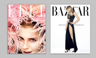 magazine covers: Elle and Bazaar