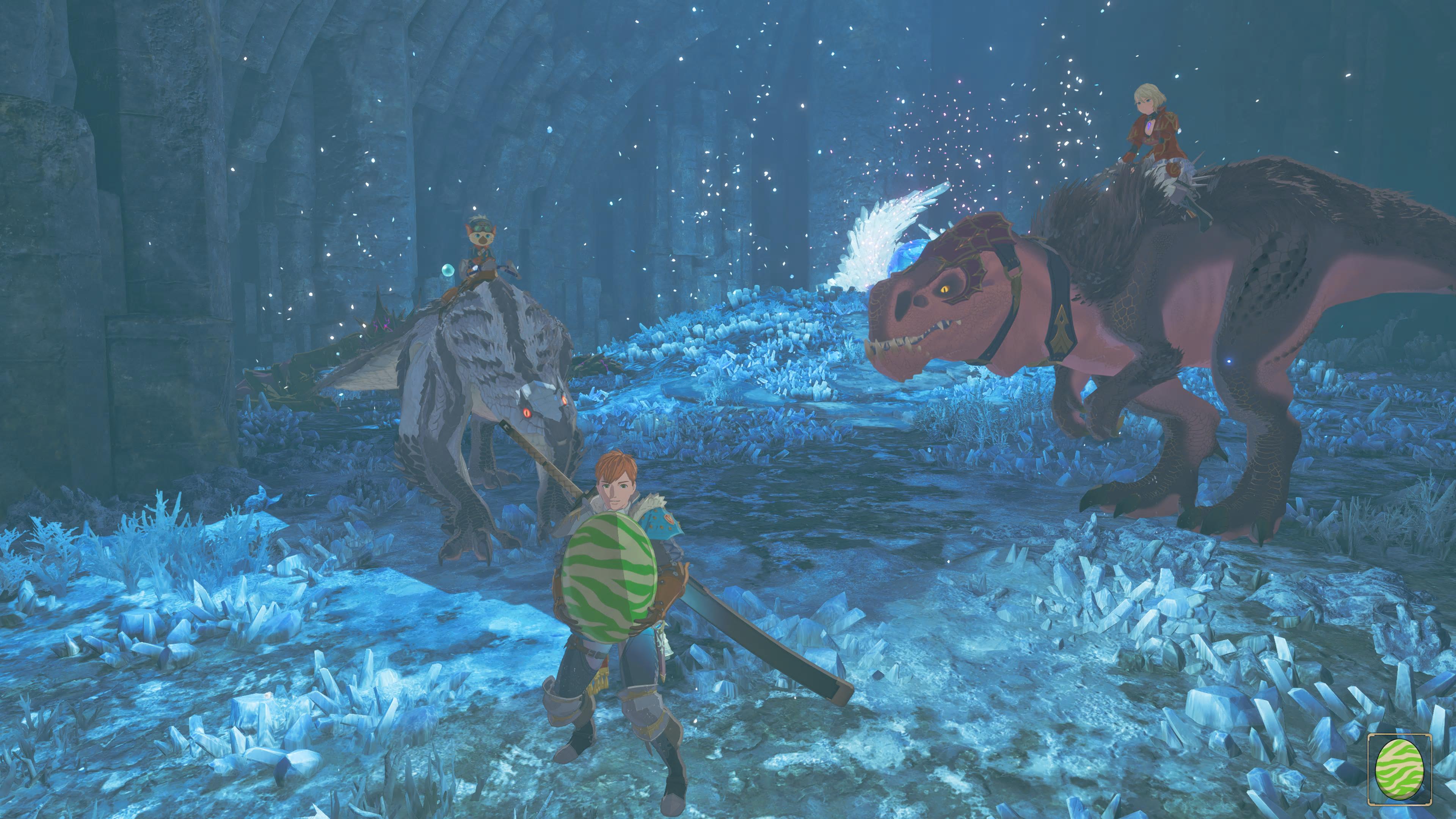 Monster Hunter 3 screens, colourful anime style game images