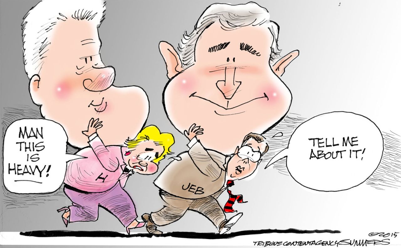 Political cartoon U.S. Clinton Bush 2016