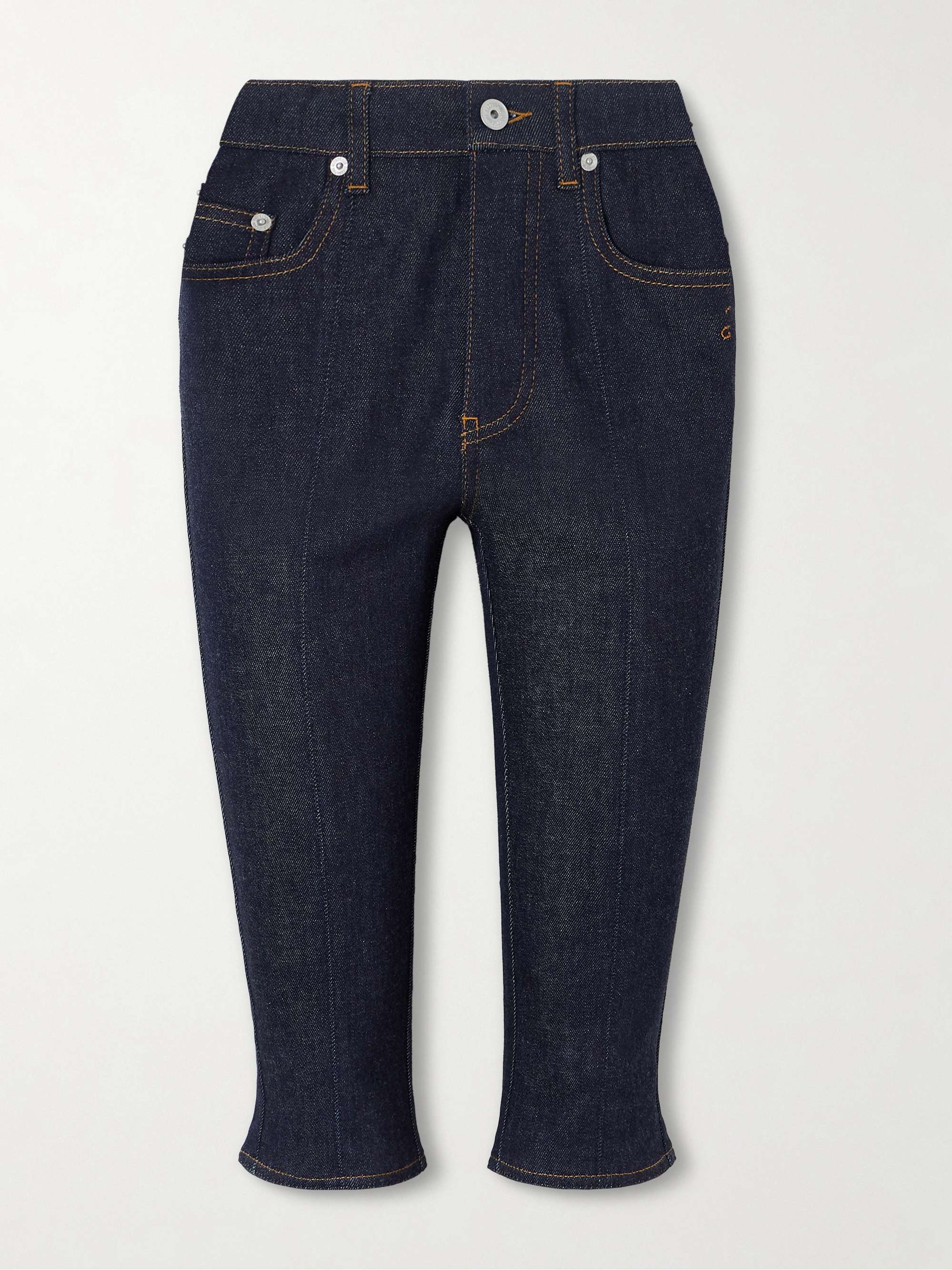 Denim Slim-Leg Capri Pants