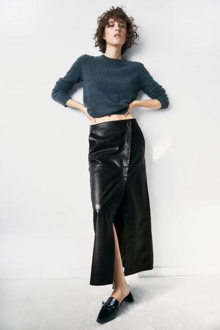 Coated Wrap Skirt