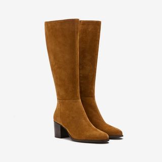 Dalia Standard Knee High Boots in Tan Suede