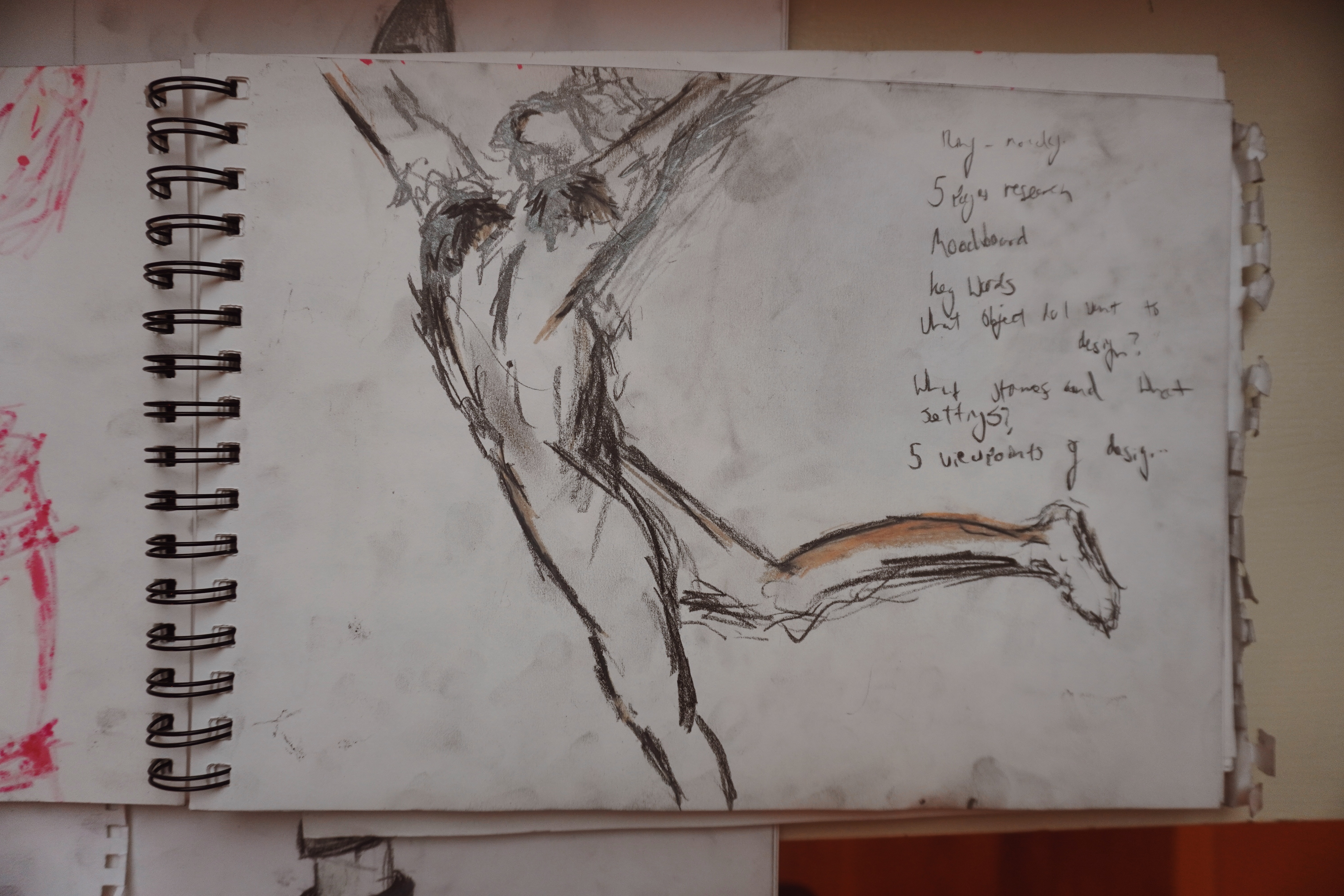 A sketch of a sculpture in Rome.